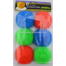 Пластиковые очистки скруббер пластиковые сетки очистки шаровых мочалка, сетка чистящее средство